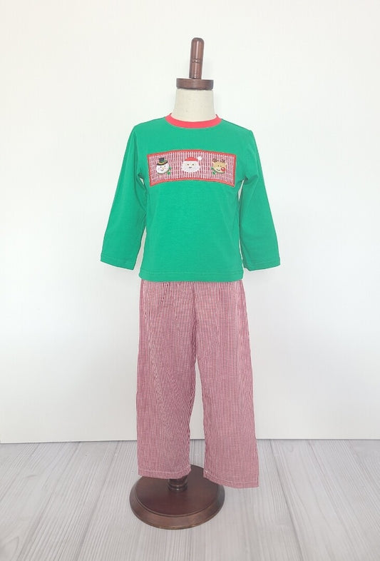 Santa Friends Smocked Pant Set