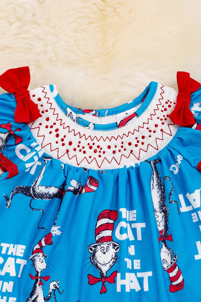 Cat In The Hat Smocked Dress