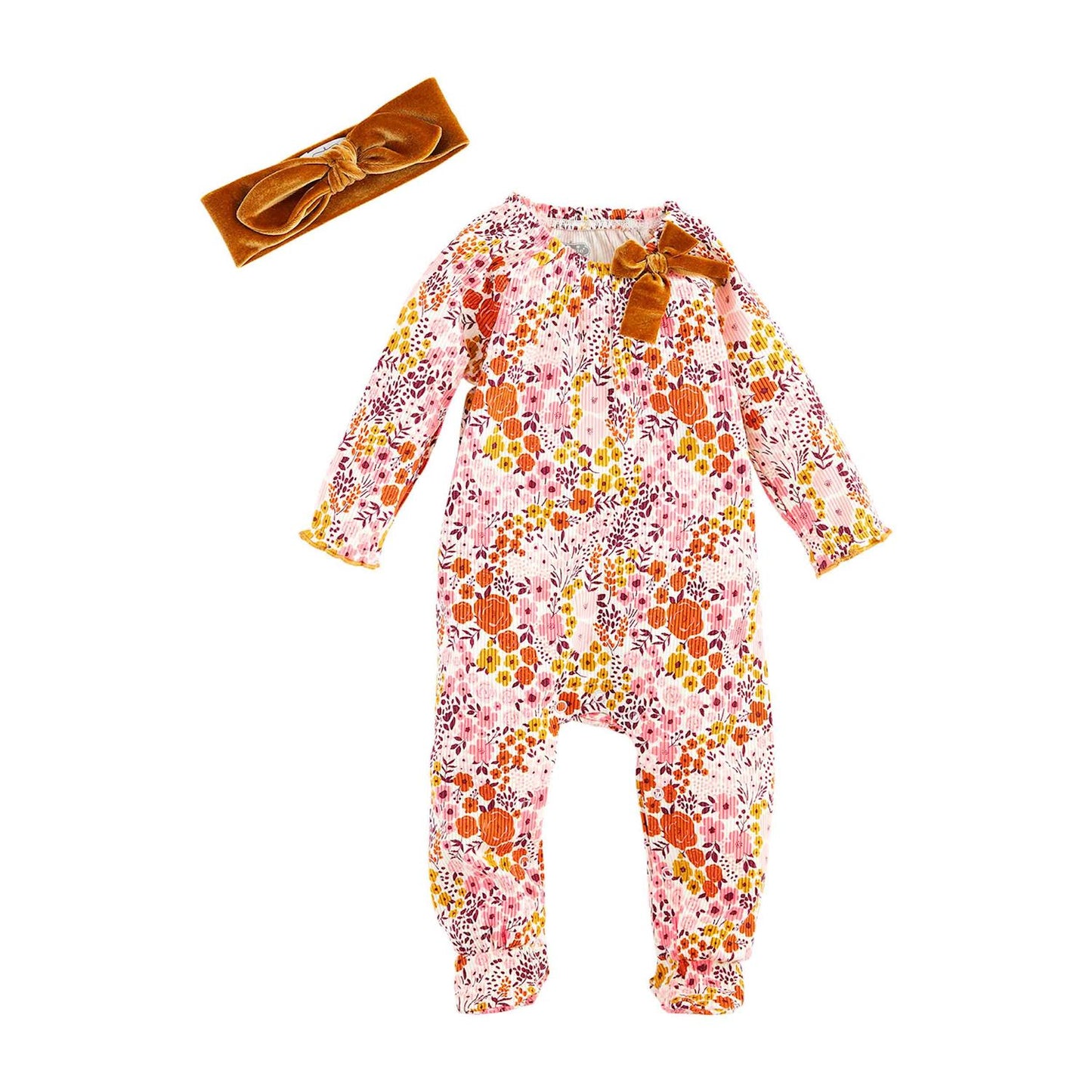 Fall Floral Sleeper & Headband Set