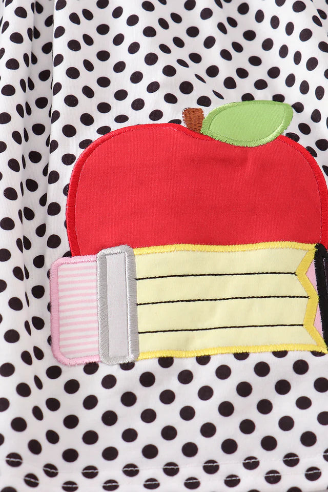 Red Apple Applique Girl Set