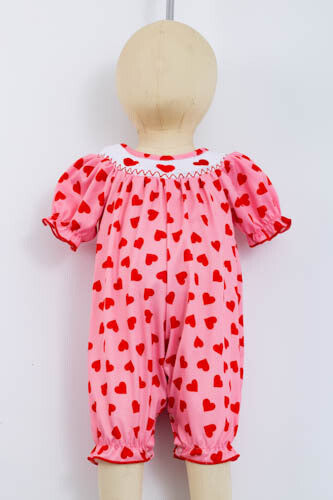 Heart Smocked Romper