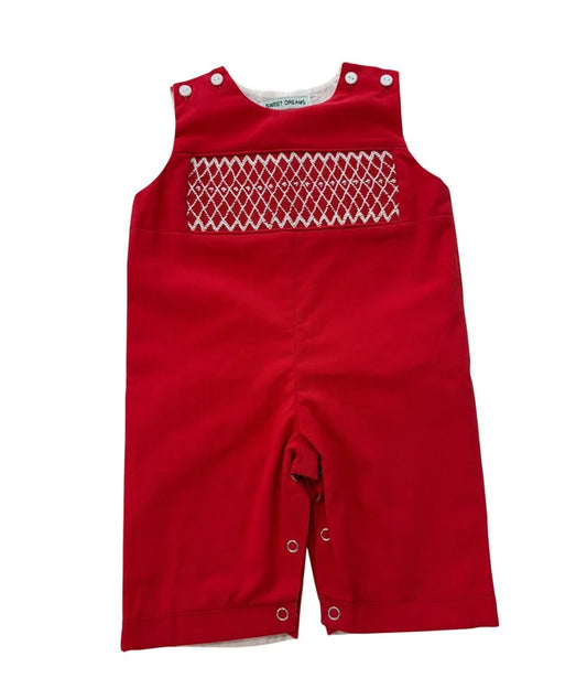 Red Smocked Boys Longall