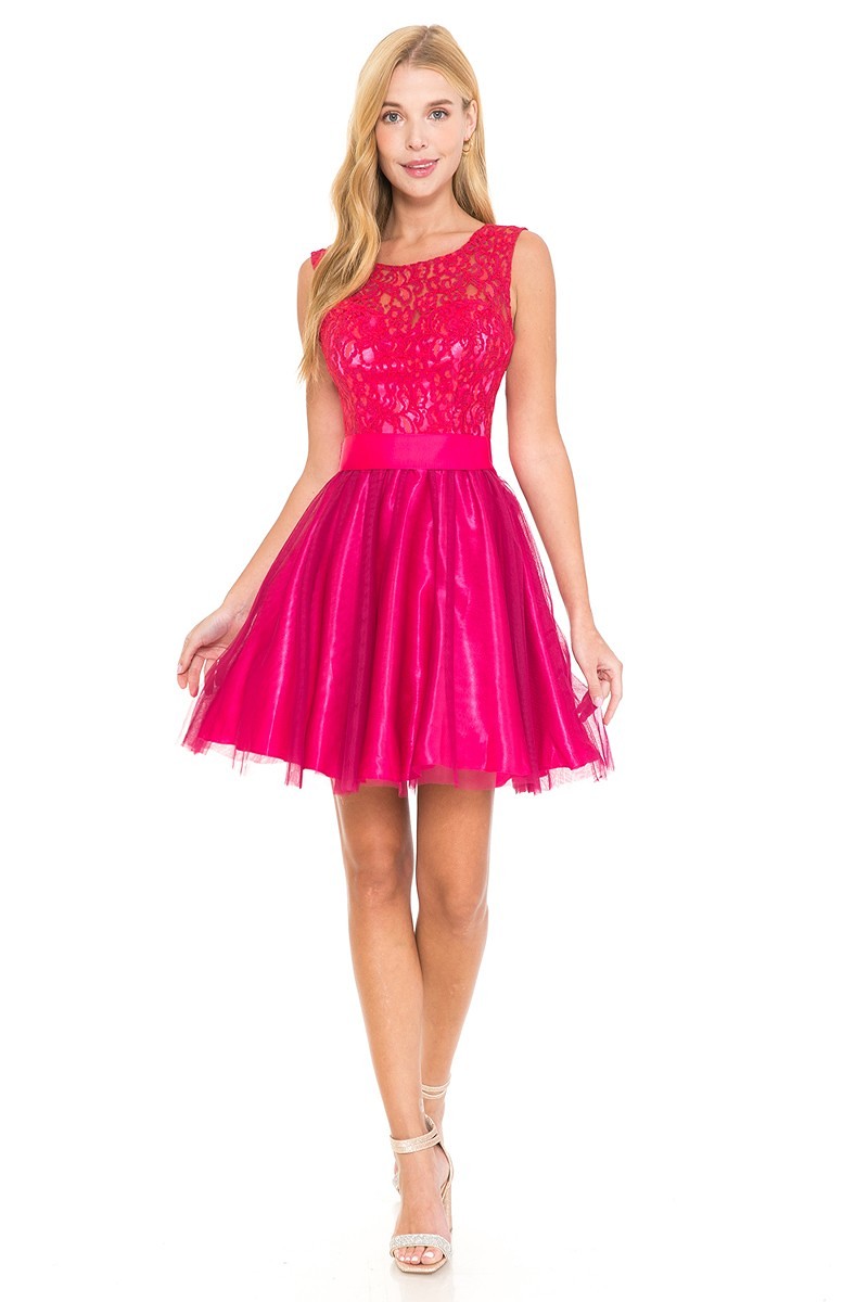 Sweetheart Sheer Lace Tulle Ballerina Short Dress