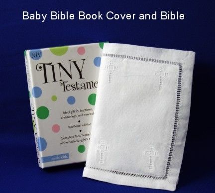 Linen Baby Bible Book Cover With Bible