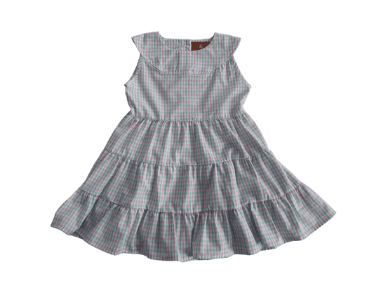 Pink/Turq Tiered Dress
