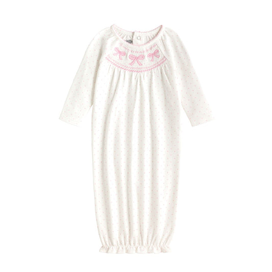 Bow Smocked Layette Gown