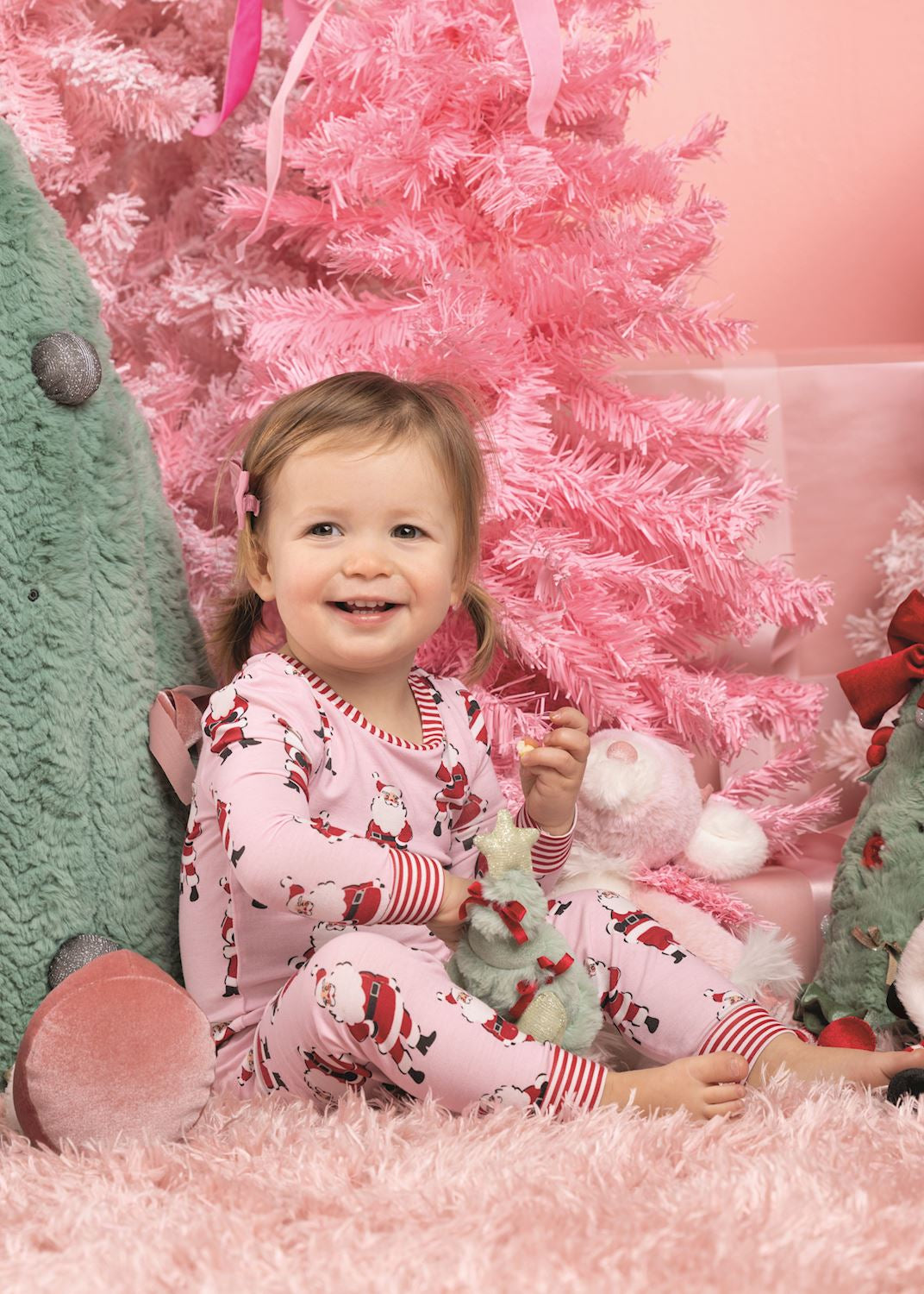 Glow In the Dark Girls Santa PJ