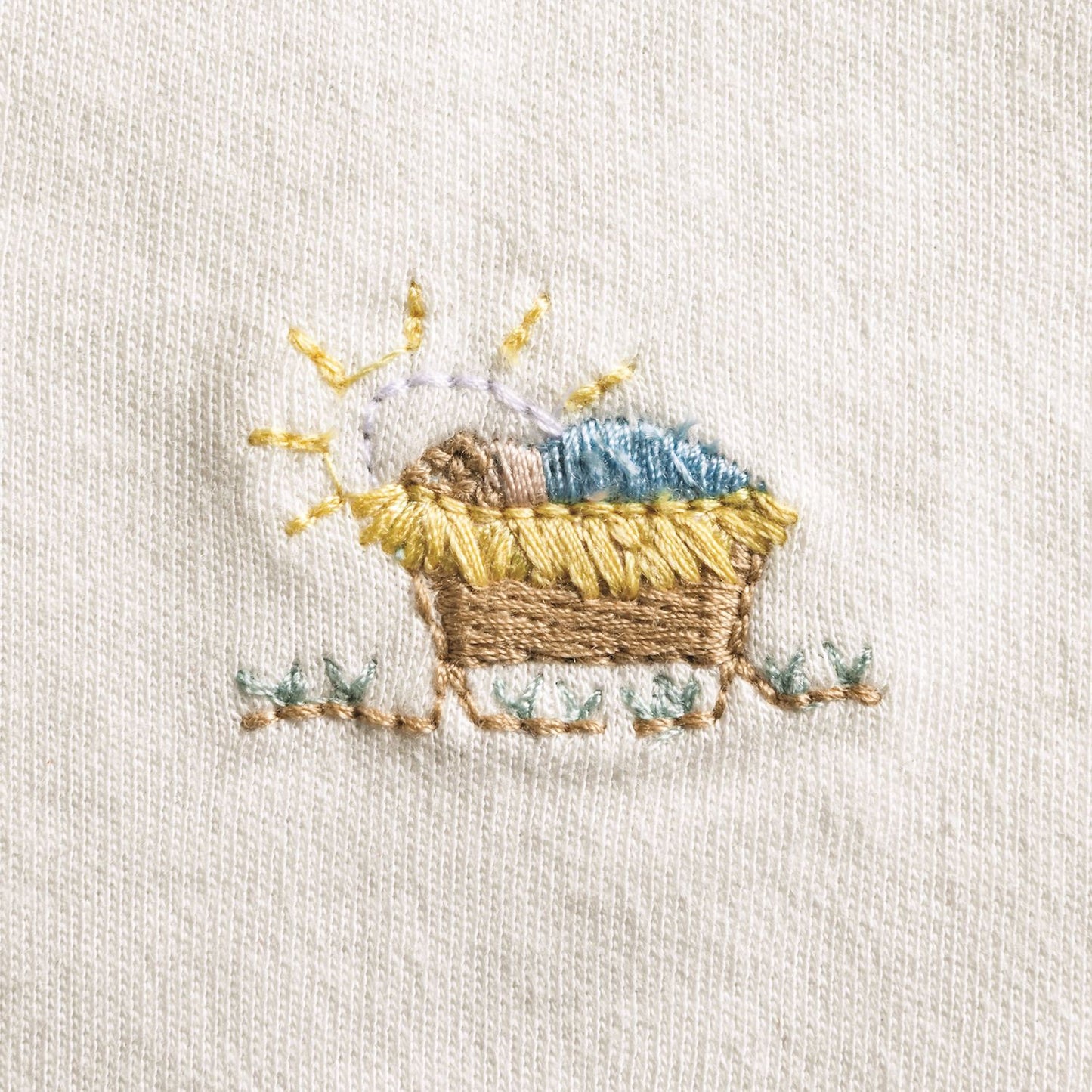 Blue Trim Nativity Gown & Bib Set