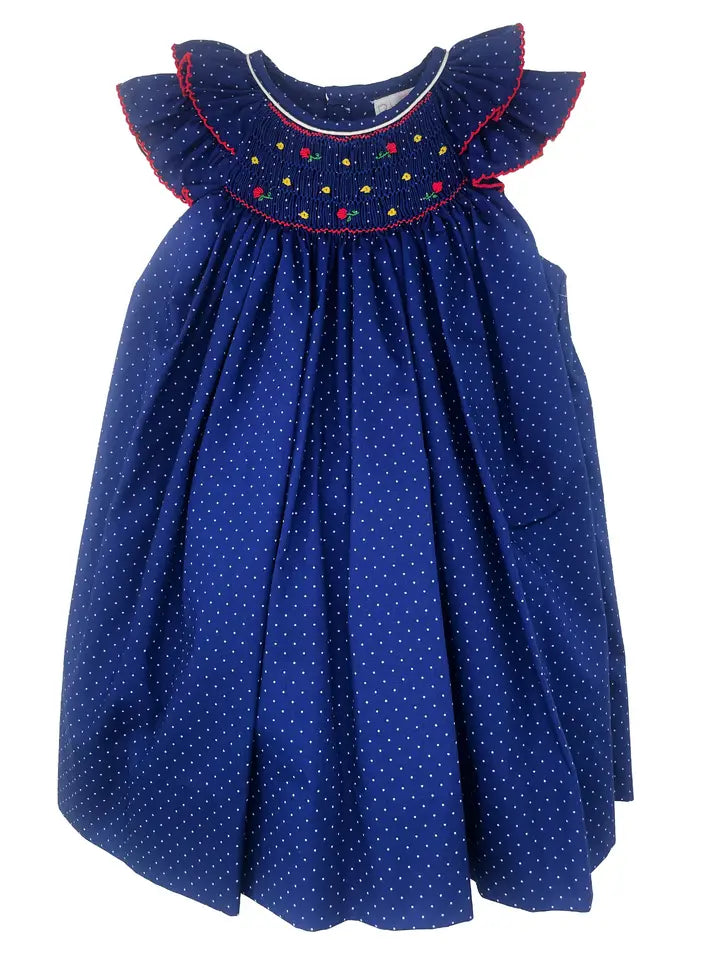 Navy Dot Bishop Dress