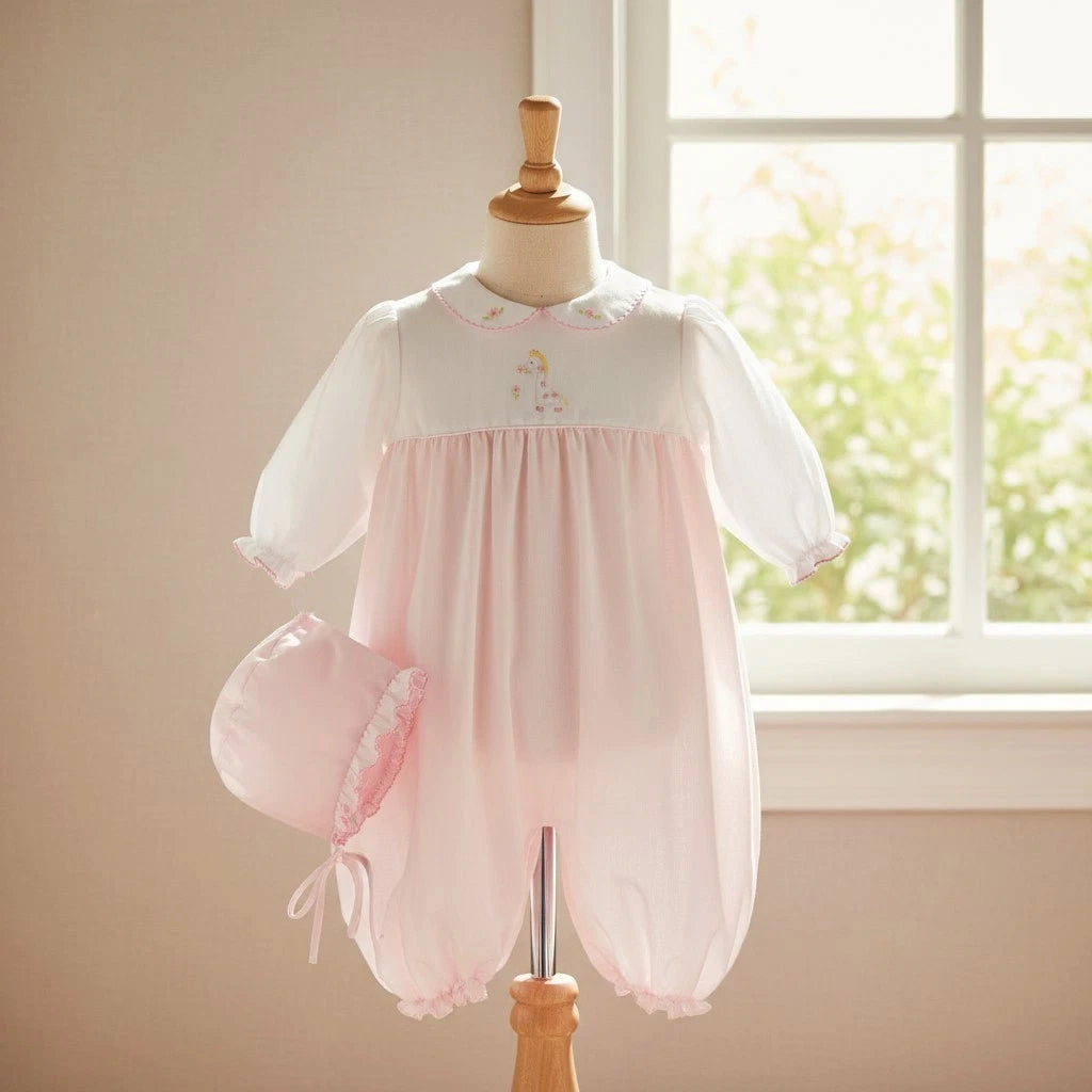 Pink Giraffe Convertible Gown/Romper
