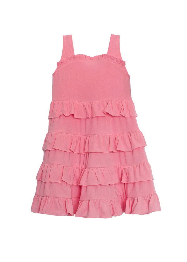 Pink Scribble Tiered Dress