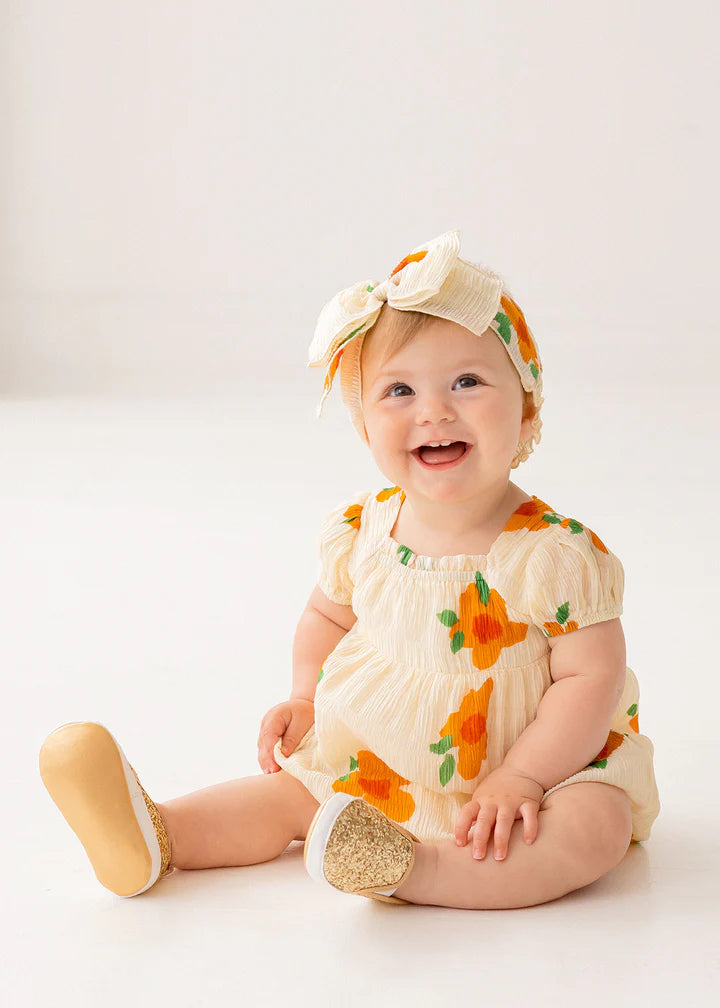 Pleated Petals Romper