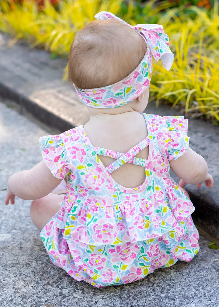 Pink Floral Romper