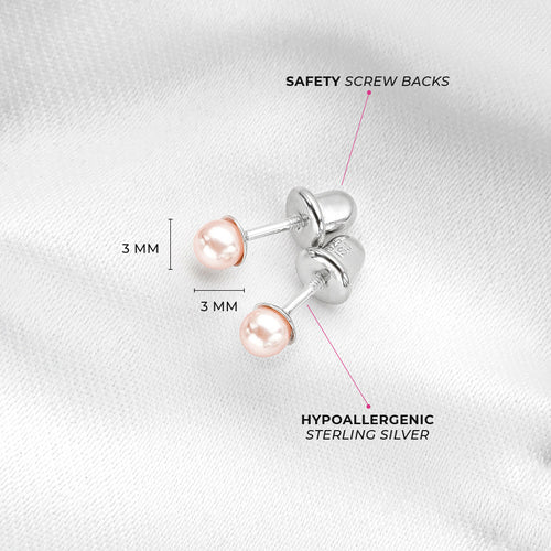 Pink Tone Pearl Earring