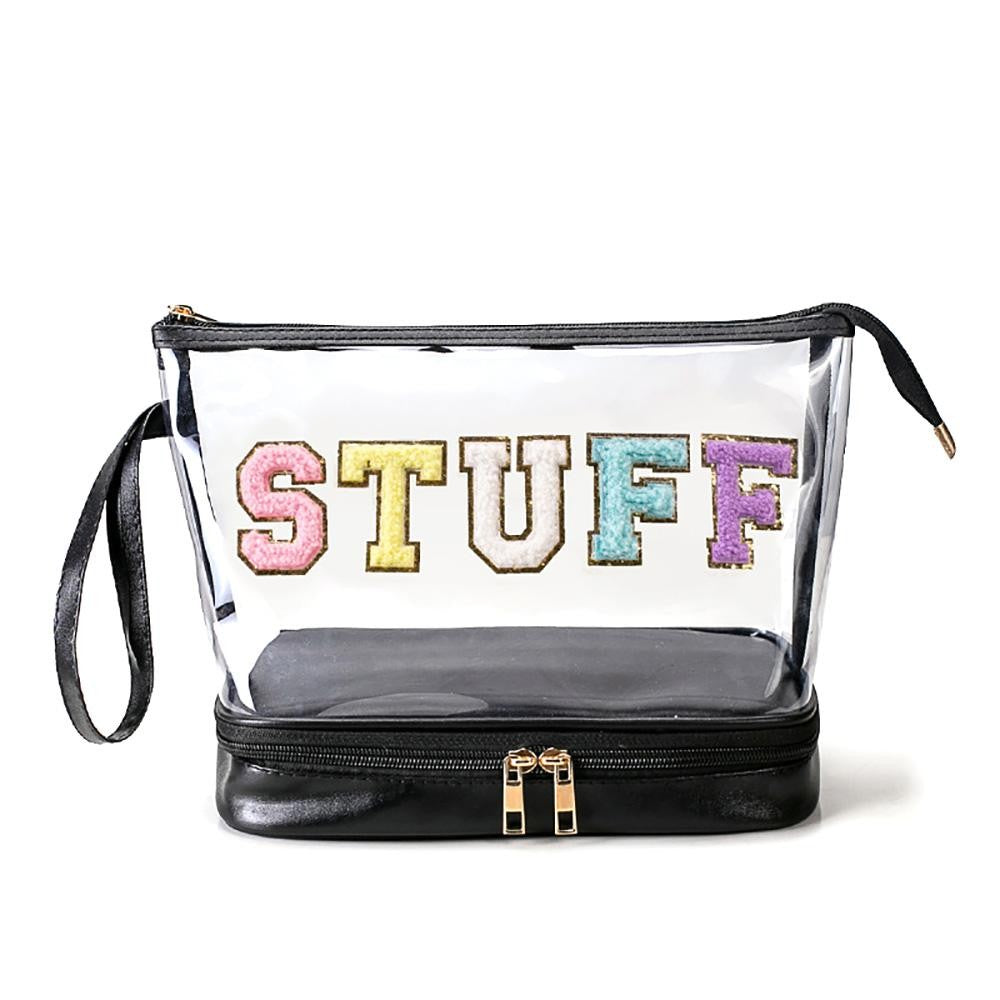 Clear "Stuff" Chenille Makeup Bag