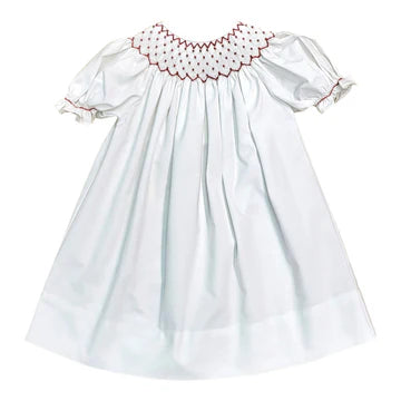 White with Red Pearls Dress