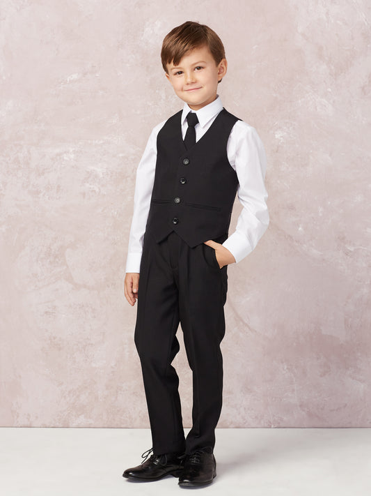 Boy's Slim Fit Black Suit