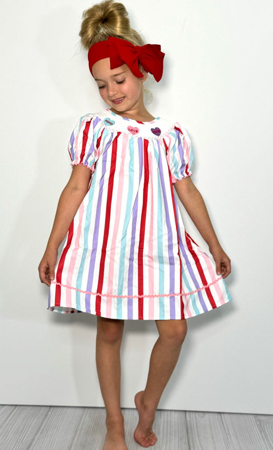Candy Heart Smocked Dress