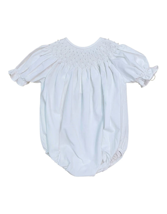 White Pearl Smocked Bubble