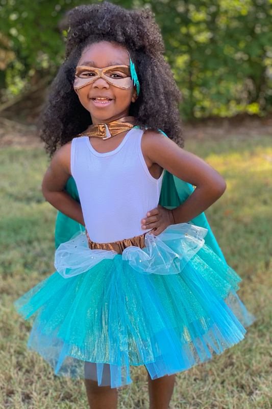 Copper & Teal Tutu/Cape/Mask