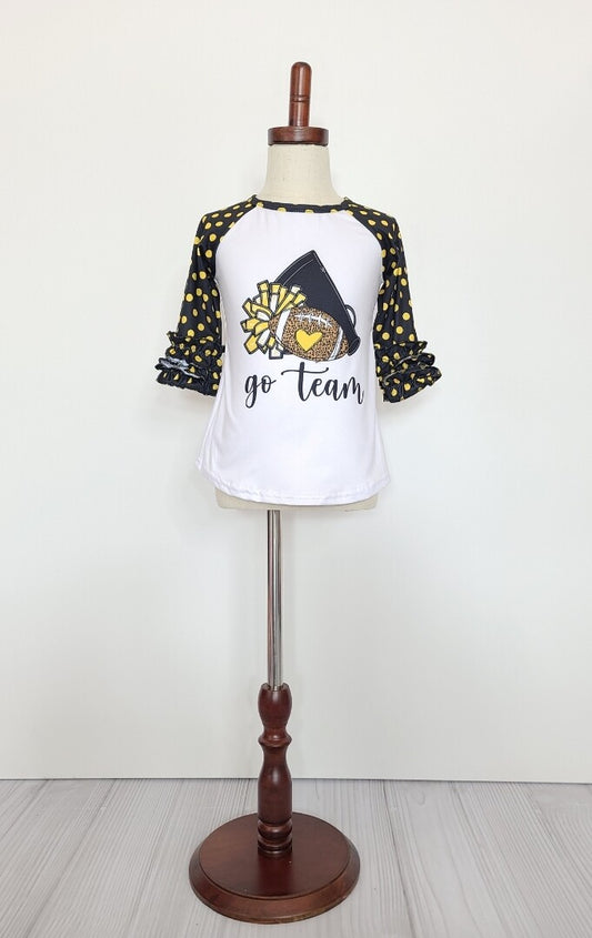 Black/Gold Go Team Raglan Top