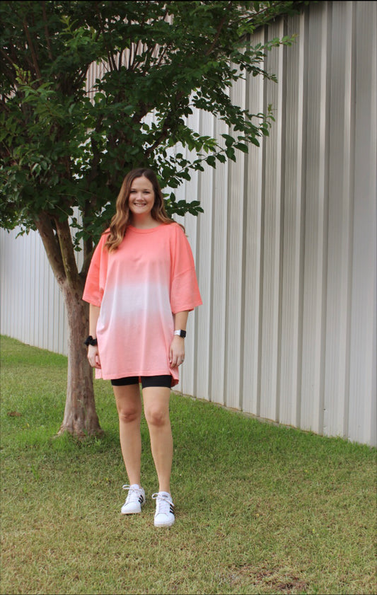 Coral Oversized Tee