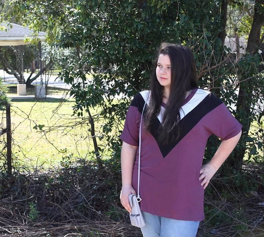 Eggplant V’ed Top