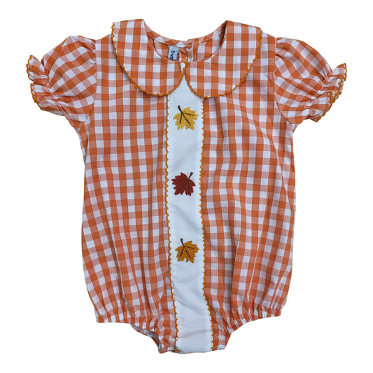 Orange Gingham Leaf Bubble