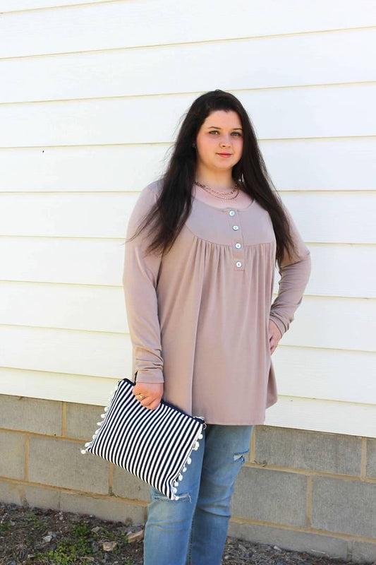 Mocha Button Top