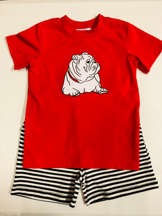 Bulldog Red/Black Short Set