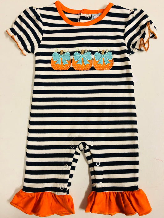 Pumpkin W/Ruffle Romper