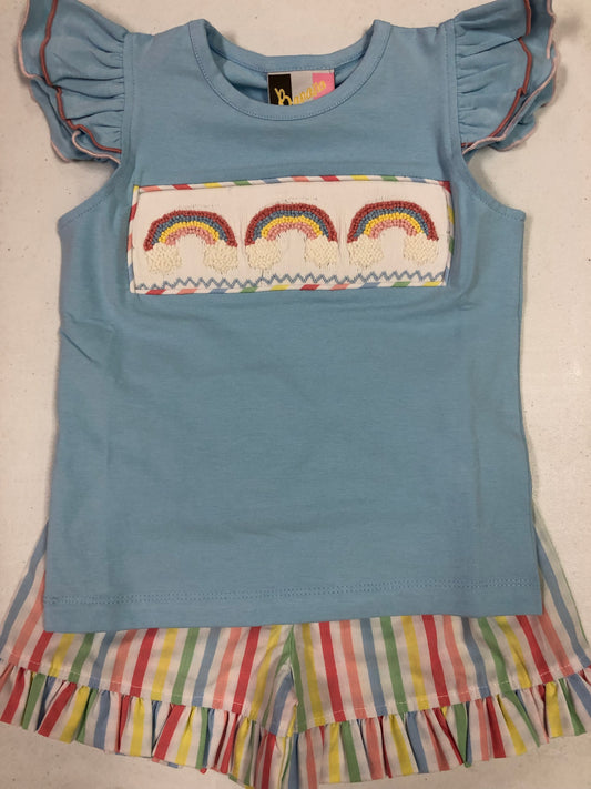Rainbow Smocked Short Set