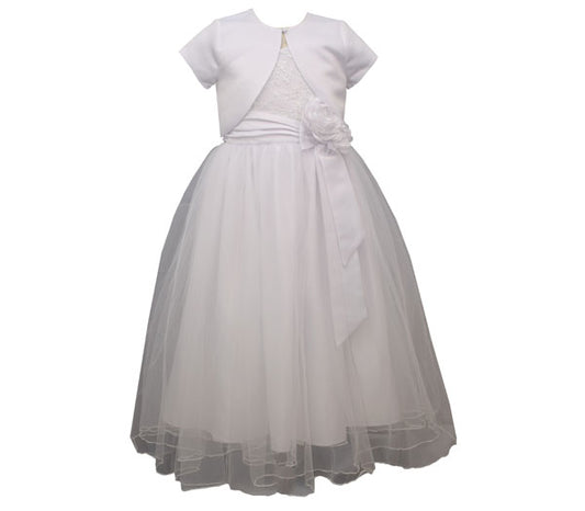 White Flower Dress W/Jacket