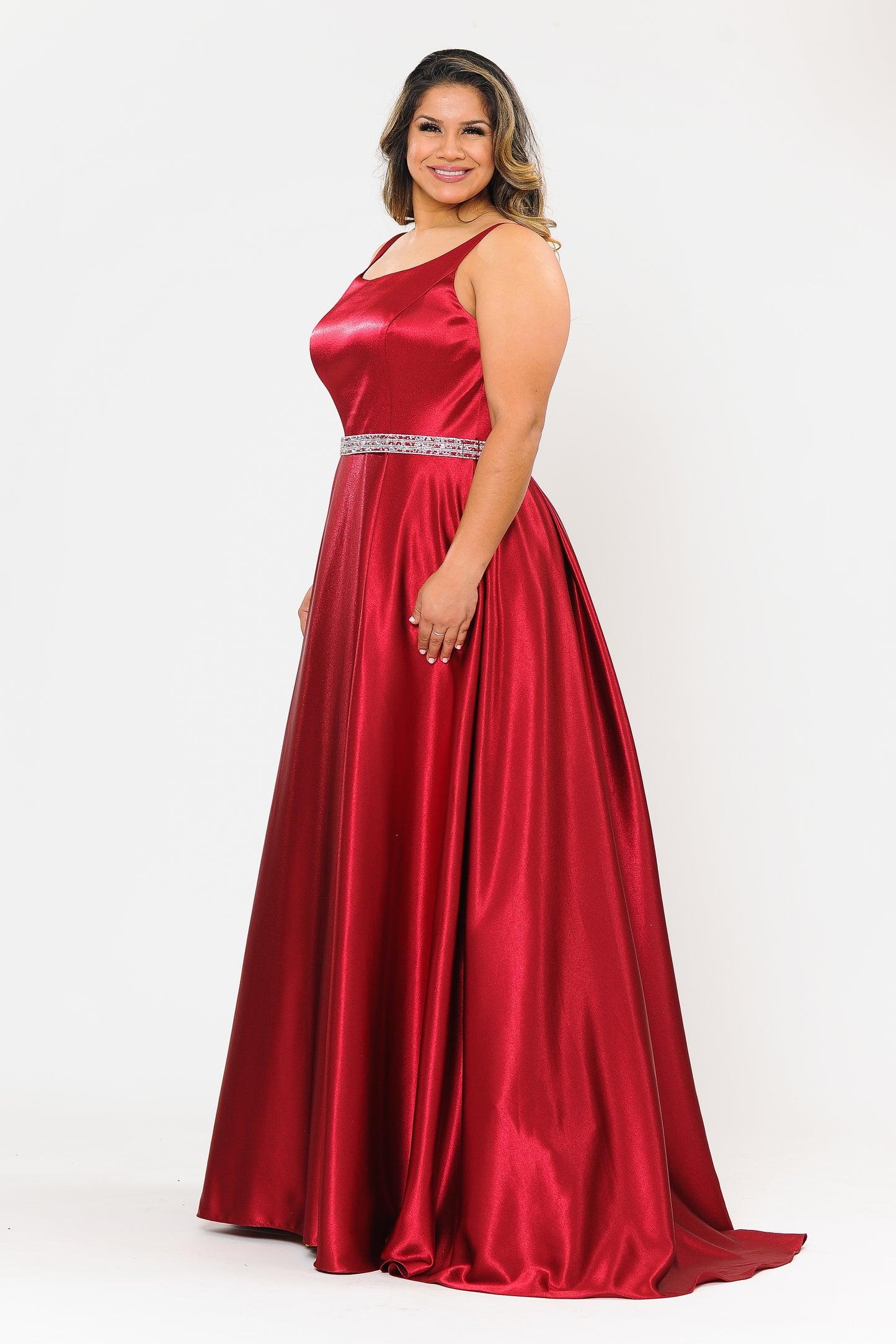 Red Satin Prom Dress
