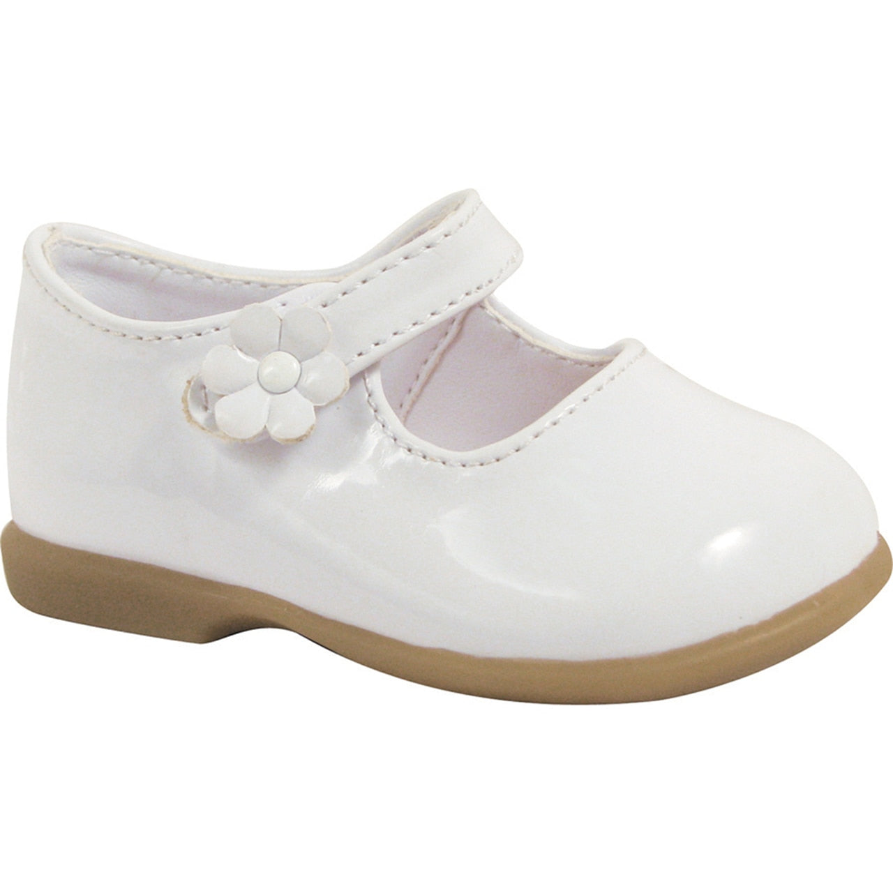 White Patent Mary Jane Dress Flat Shoe