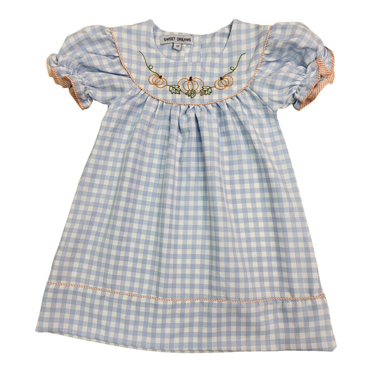 Blue Gingham Pumpkin Dress