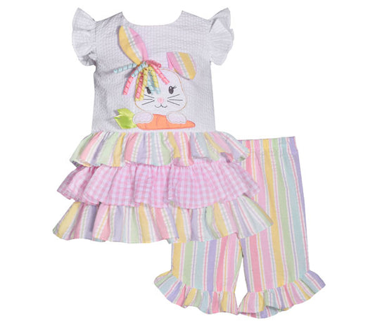 Seersucker Mult Bunny Capri Set