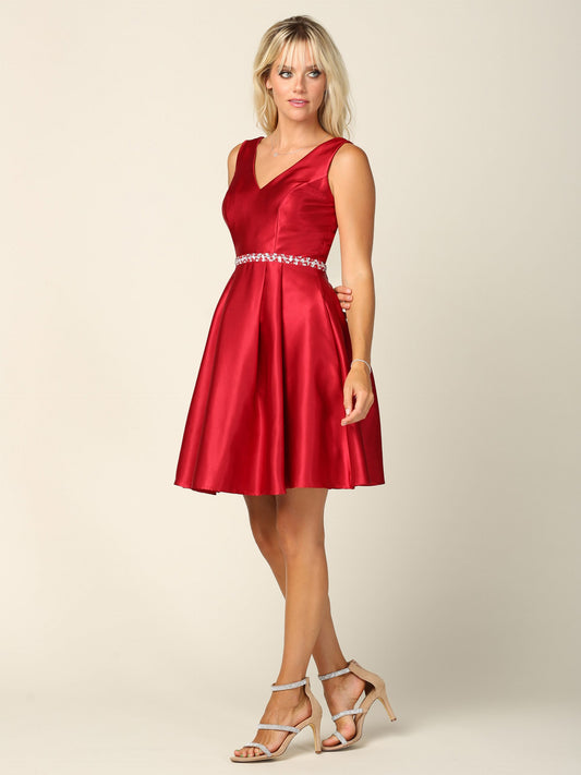 Red Short Satin Dress