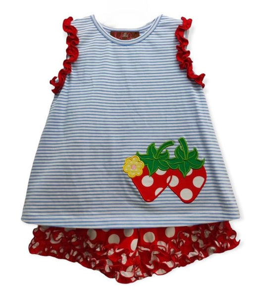 Strawberry Applique Short Set